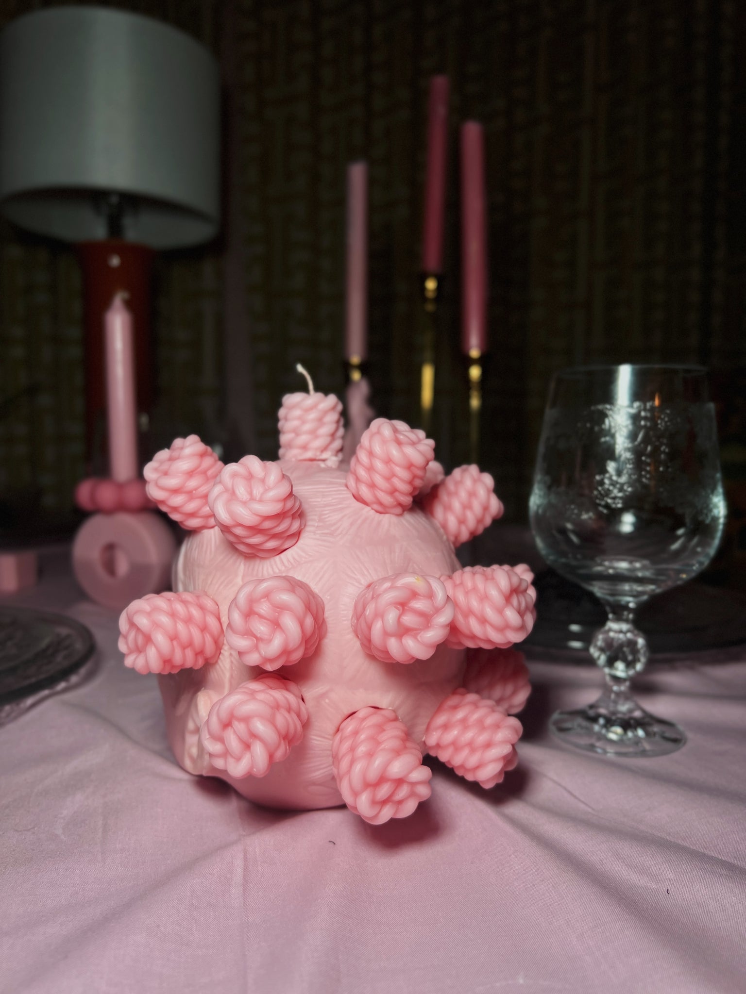Crown Glory Bantu Knot Candle in Pink Kitty ™ (removable knots) - Secret Scents of Ella