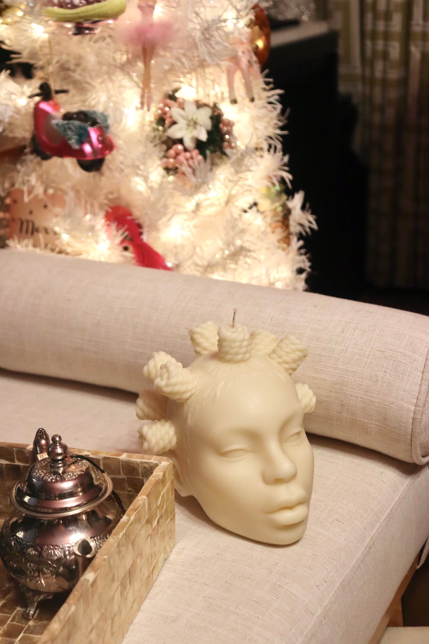 Crown Glory Bantu Knot Candle in Honeydew ™ (removable knots) - Secret Scents of Ella